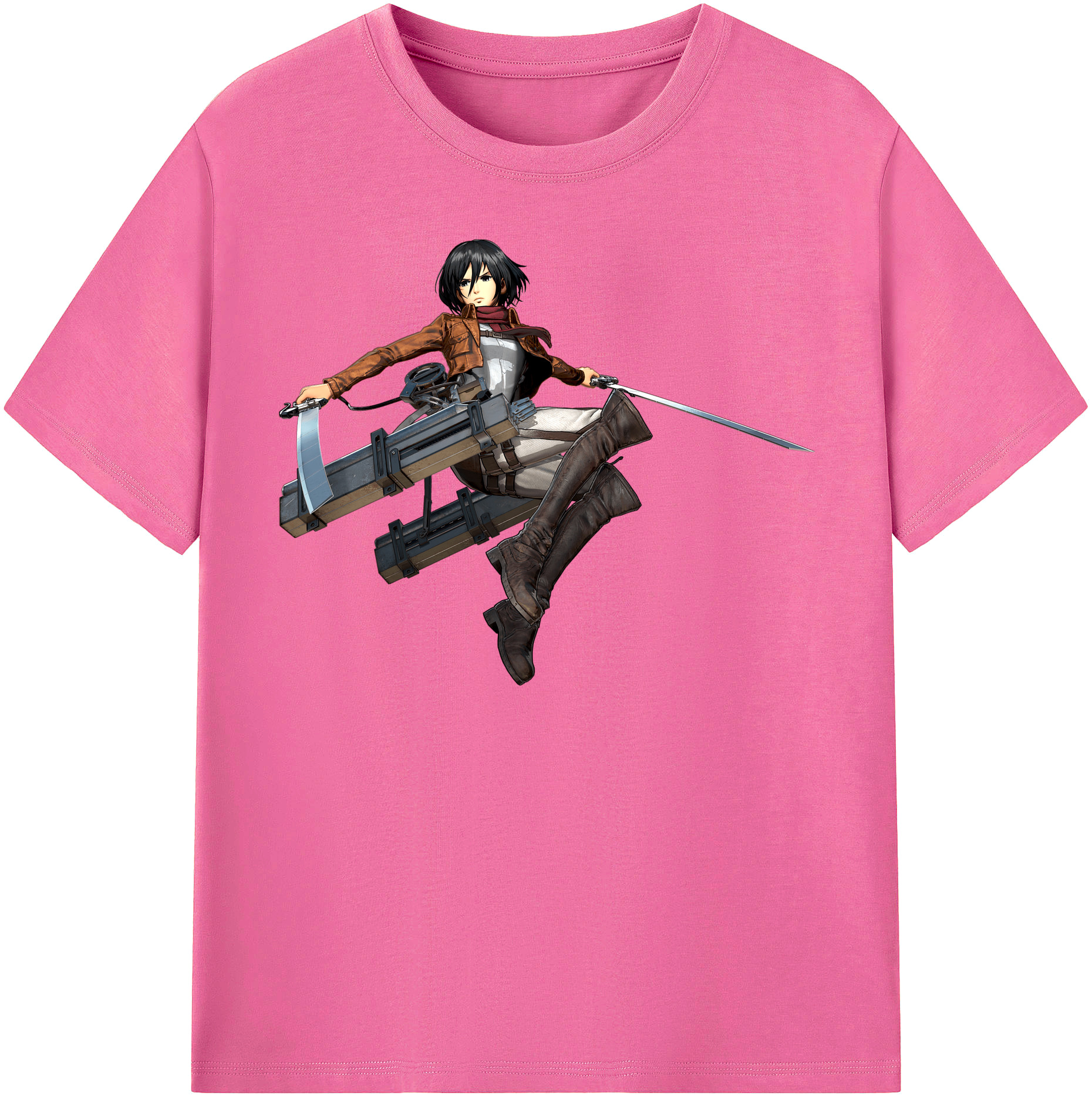 （画像用） 進撃の巨人 ミカサ·アッカーマン Attack on Titan Mikasa Ackerman レディースカジュアルプリントTシャツ（綿100％）
